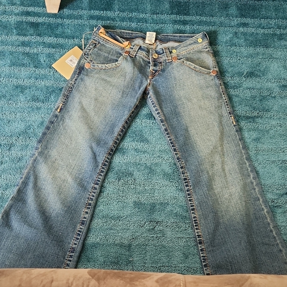 True Religion Blue Flare Wide Leg Jeans